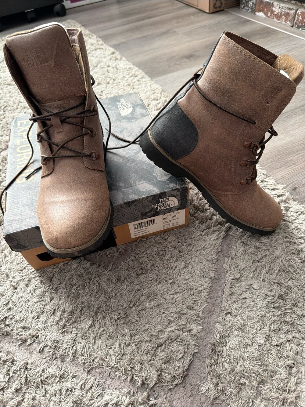The North Face Women's Brown Suede Lace-Up Ankle Boots